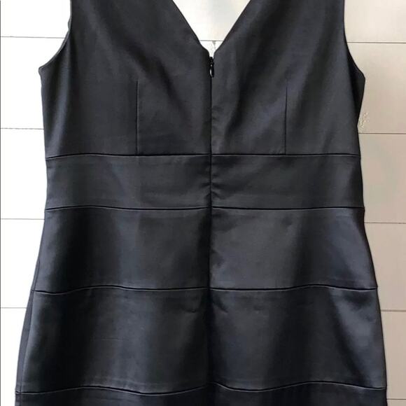 WHBM‎ 10 Black Satin Sleeveless Layered Cocktail Dress - Picture 5 of 9